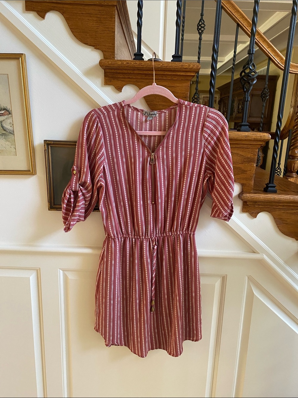 J FOR JUSTIFY Striped Mini Dress